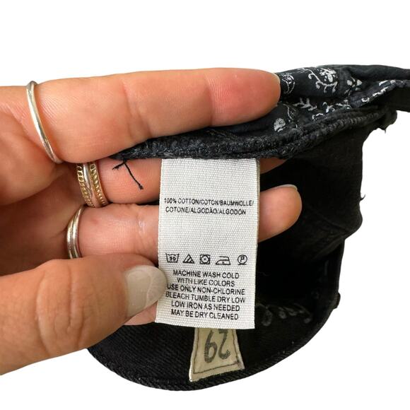 We the Free People Sofia Black Denim Button Fly Distressed Raw Hem Jean Shorts - Picture 7 of 7